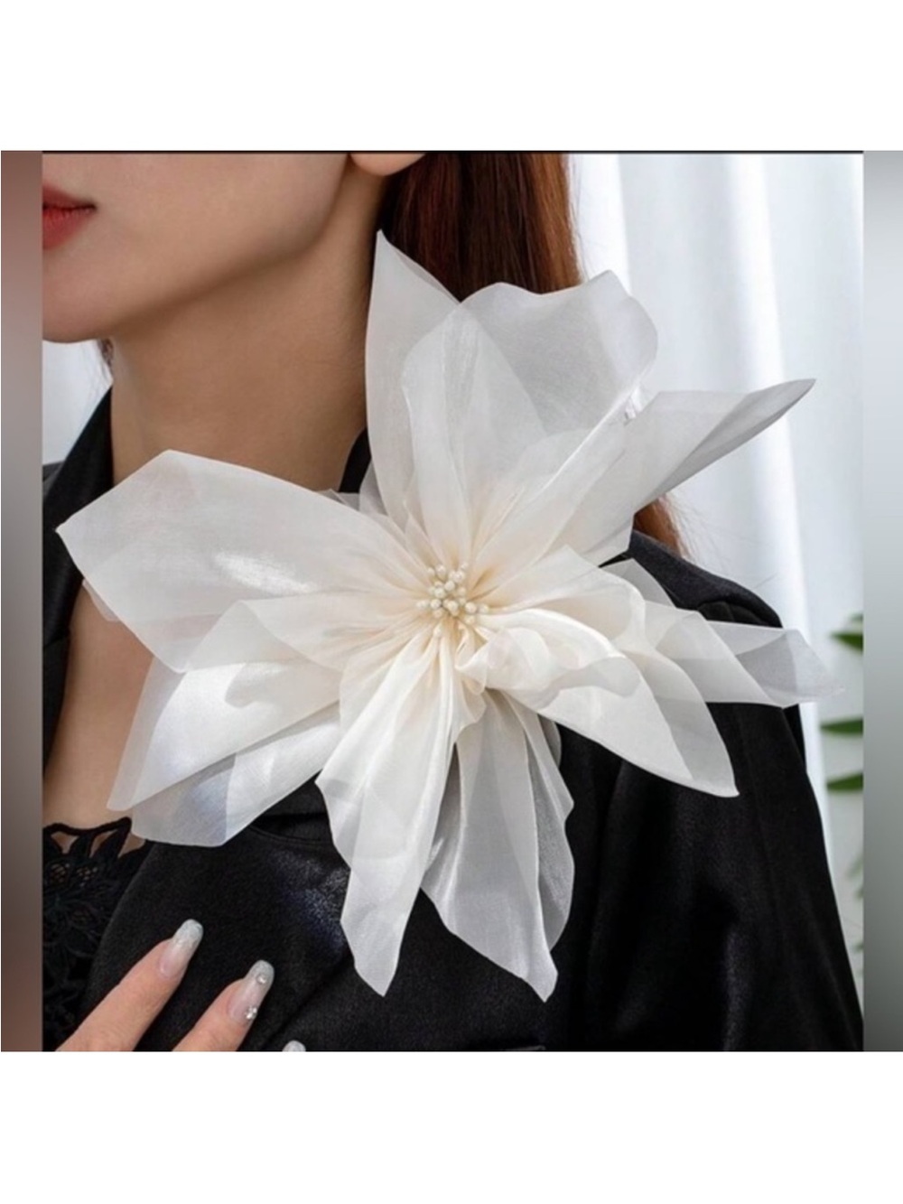 ✨NEW✨ Elegant White Oversized Flower Floral Statement Brooch